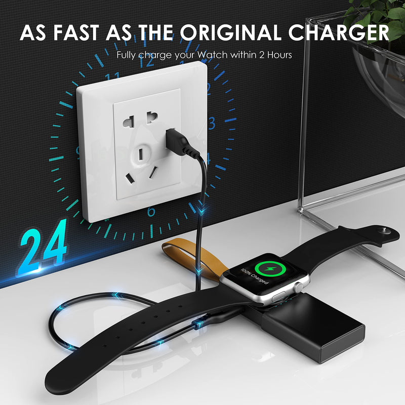 [Australia - AusPower] - [Updated 2022 Version] Magnetic Wireless Charger Power Bank for Apple Watch Portable iWatch USB Charger, Travel Cordless Charger with Light Weight Quick Charge for Apple Watch Series SE 7 6 5 4 3 2 1 