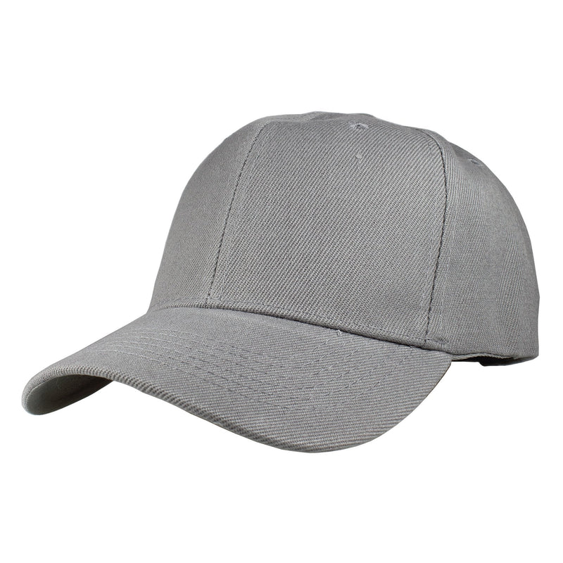 [Australia - AusPower] - Gelante Plain Blank Baseball Caps Adjustable Back Strap Wholesale Lot 6 Pack Light Gray 