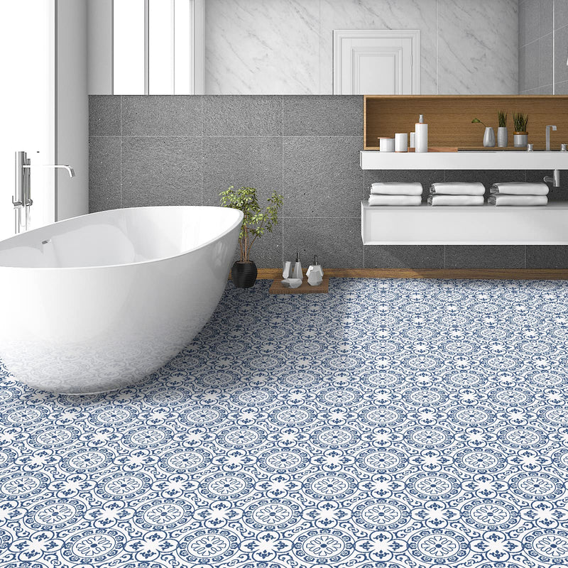 [Australia - AusPower] - Peel & Stick Floor Stickers 8"x8" Self Adhesive, Suitable for Wall, Floor, Kitchen, Bathroom, Pet House, Fireplace 10 Sheets Wall Decorative Decals (8x8 inches, Blue, 10) 8x8 inches 