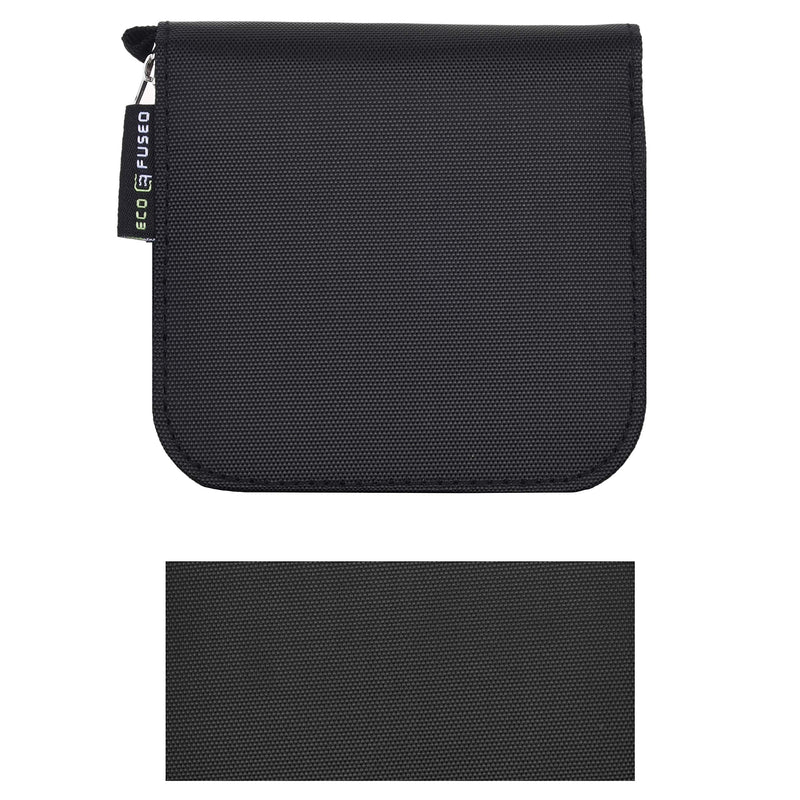 [Australia - AusPower] - Eco-Fused Memory Card Case - Fits up to 44x SD, SDHC, Micro SD, Mini SD and 4X CF - Holder with 44 Slots (8 Pages) - for Storage and Travel - Microfiber Cleaning Cloth and Labels Included Black 