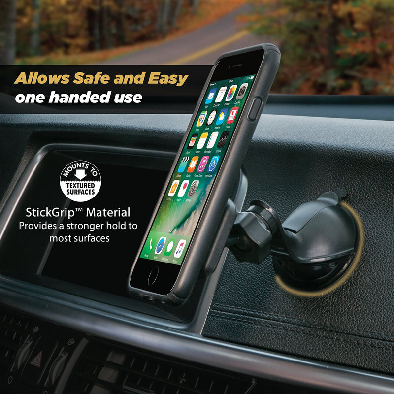 [Australia - AusPower] - Scosche MWSM2PK-UB MagicMount Magnetic Car Phone Holder Mount with Suction Cup - 360 Degree Adjustable Head, Universal with All Devices - Suction Mount - Pack of 2 2 Pack Black 
