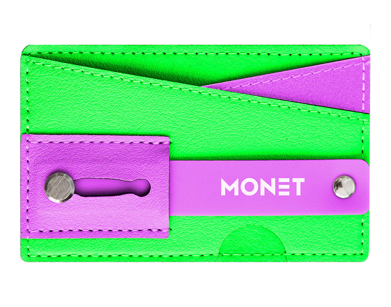 [Australia - AusPower] - Monet Ultra Grip 3-in-1 Smart Phone Wallet | Card Holder | Kickstand | Multi Green/Purple 