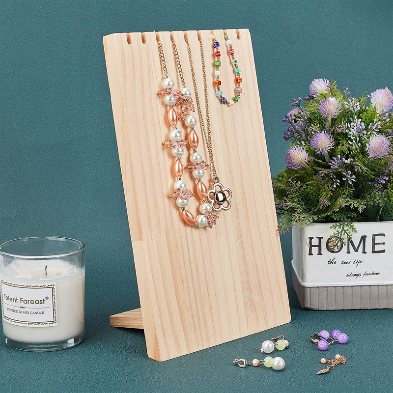 [Australia - AusPower] - AHANDMAKER Necklace Display Holder, Wooden Plank Necklace Jewelry Display Stand Wooden Jewelry Organizer Stand for Home Bedroom 