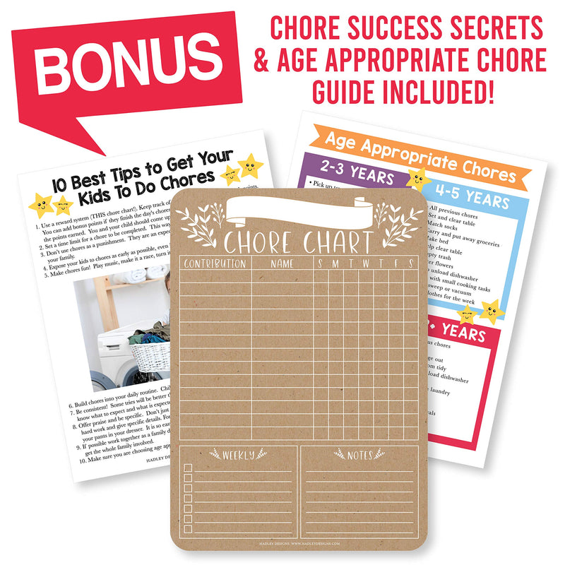 [Australia - AusPower] - Rustic Kraft Family Chore Chart for Adults, Magnetic Chore Chart for Teens, Kids Reward Chart for Toddlers at Home, Kids Chore Reward Chart System for Kids, My Magnetic Responsibility Chart for Kids 