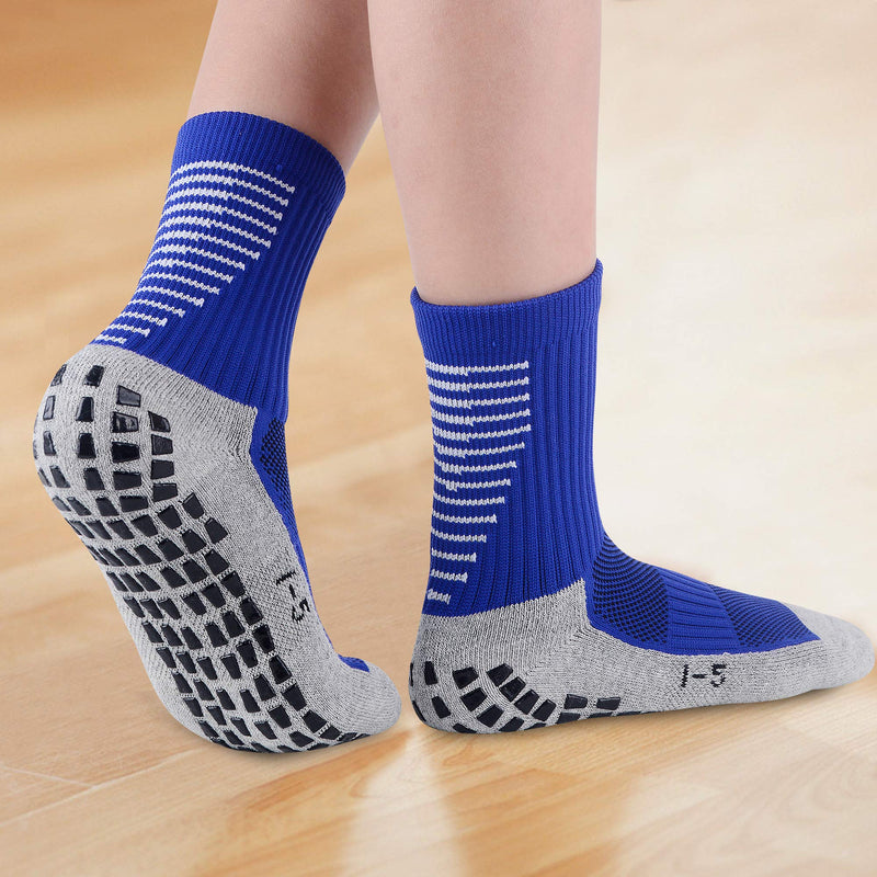 [Australia - AusPower] - JHM Kids Slipper Hospital Grip Athletic Sport Sockcs For Kids Youth Baby Boys Girls 4 Pairs Color#1 4-7 Years 