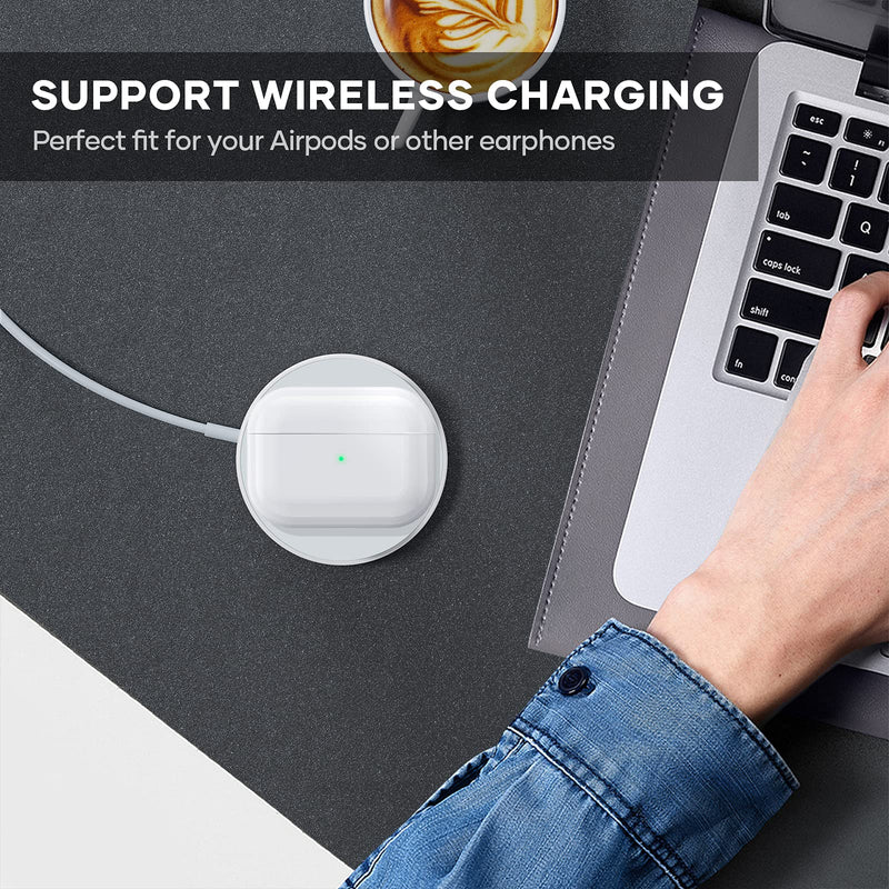 [Australia - AusPower] - 3 in 1 Wireless Charger, 15W Max Phone Wireless Charging Pad, Watch Fast Wireless Charger Mats with Type-C Port Compatible for iPhone 12/13 Pro Max, iWatch, Airpods Pro, Samsung Galaxy (No Adapter) 
