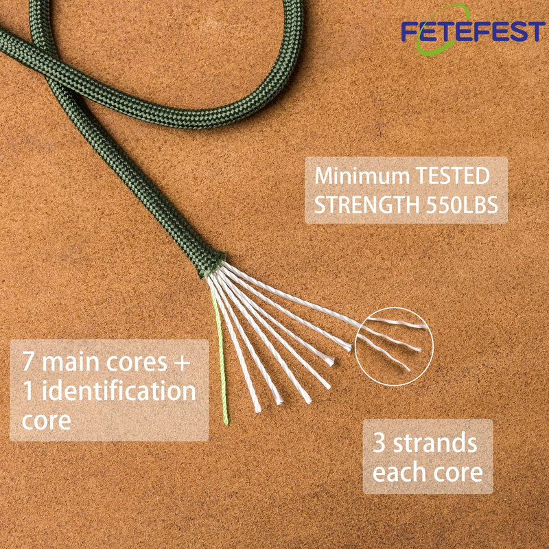 [Australia - AusPower] - Paracord 550 Army Green, Parachute Cord Mil-Spec 100FT, 100% Nylon Rope in Survival Gear and Equipment, Heavy Duty Rope for Bracelet, Leashes, Lanyards and Camping (Army Green, 100FT. Coiled in Bag) 100FT. (COILED IN BAG) 