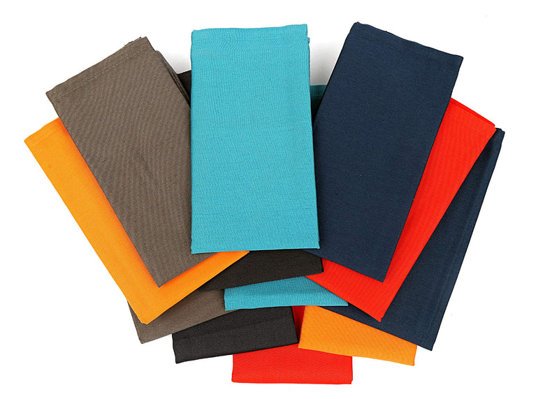[Australia - AusPower] - Ruvanti Multi Color Cloth Napkins 12 Pack 18X18 Inch Durable Linen Napkins - Soft and Comfortable Reusable Fabric Napkins -Perfect Table Napkins / Cotton Dinner Napkins / Cocktail Napkins for Home Use Multi Colors 