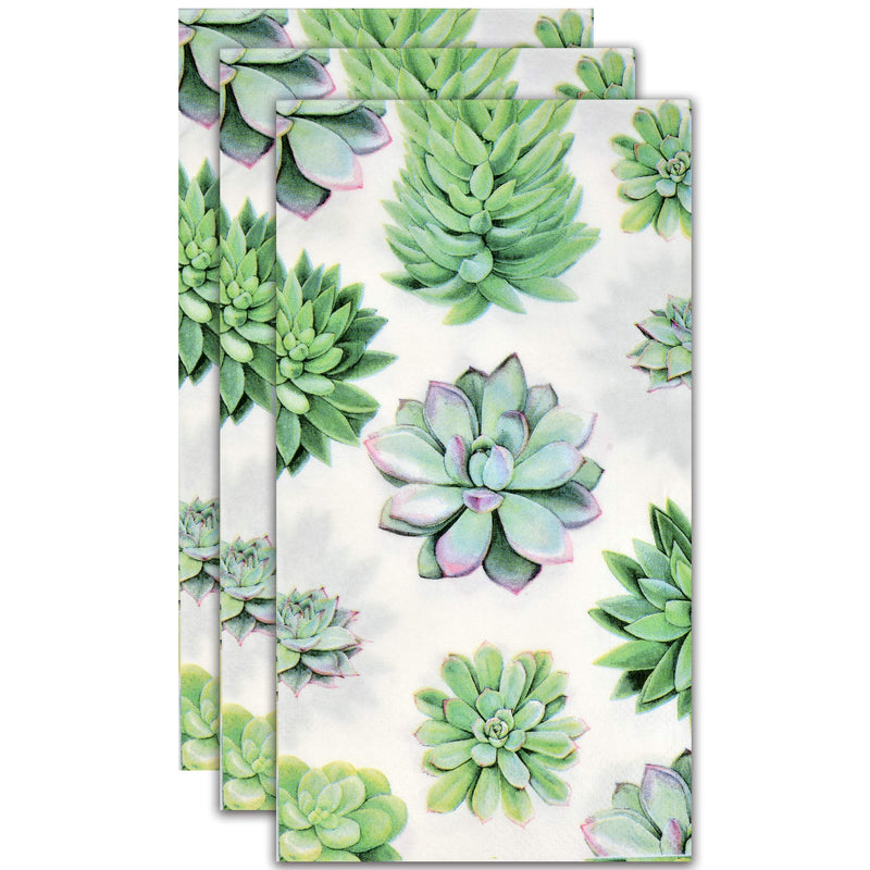 [Australia - AusPower] - 100 Cactus Guest Napkins 3 Ply Disposable Paper Succulent Flower Dinner Hand Napkin for Bathroom Powder Room Wedding Anniversary Holiday Birthday Spring Tea Party Bridal Baby Shower Decorative Towels 