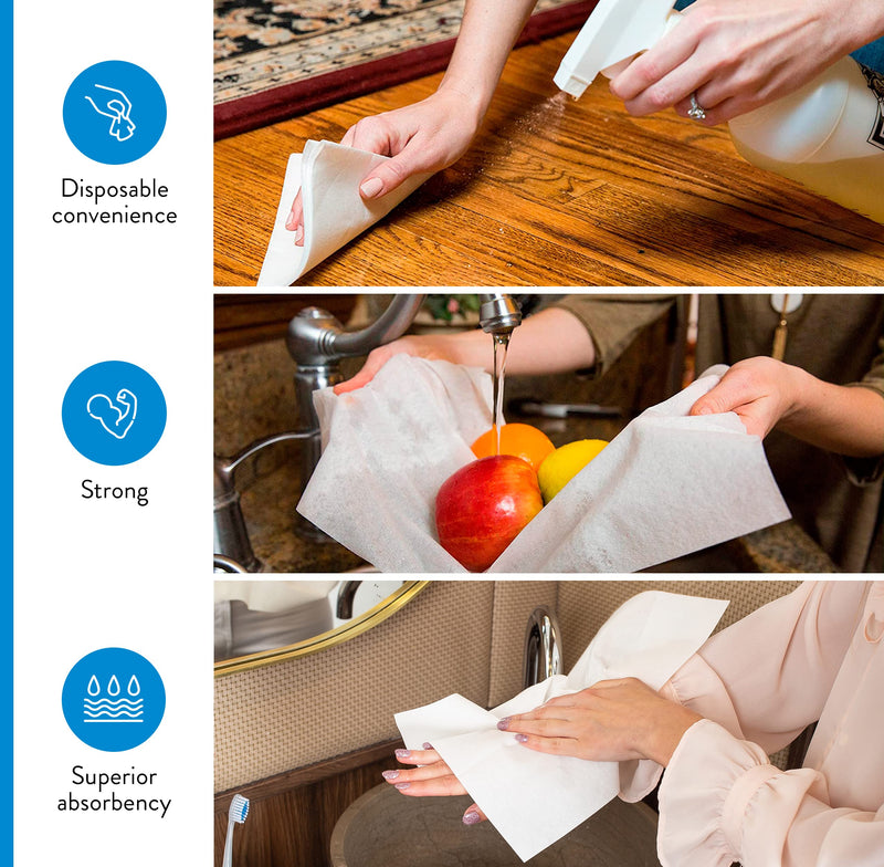[Australia - AusPower] - AH AMERICAN HOMESTEAD Disposable Paper Hand Towels for Bathroom - White Guest Napkins - Linen-Like Bulk Wipes - 15.5" x 8" - Ideal for Wedding Reception or Dinner Party (100 Count - Quilted Basic) 15.5x8 Inch (Pack of 100) Quilted Basic Soft White 
