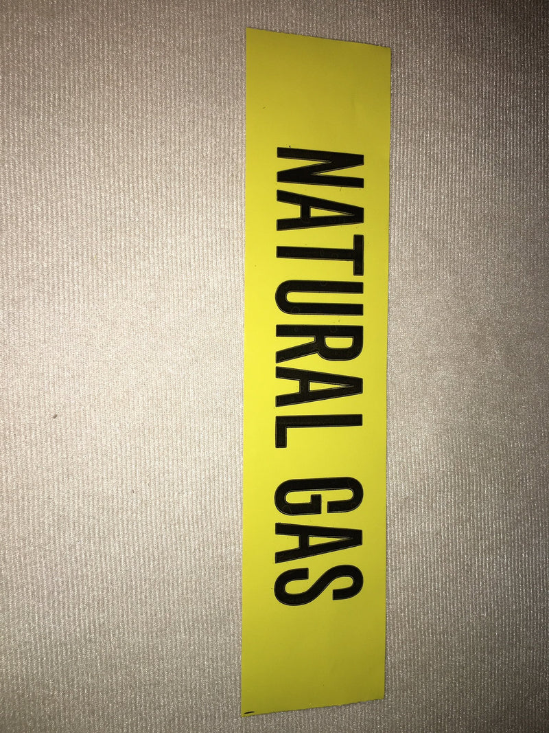 [Australia - AusPower] - Roll of Natural Gas Pipe Markers, 72 Labels in a Roll, Self Adhesive Stickers You Peel and Stick, Black on Yollow, Gas Pipe Stickers, 9" Perforated, 2" X 9" Wide, Good for Gas Inspection 