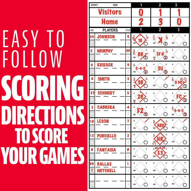 [Australia - AusPower] - Franklin Sports Baseball + Softball Scorebook - Score Keeping Book for Stats + Coaching - Official Baseball + Softball Scorekeeper Book - 25 Game Book 