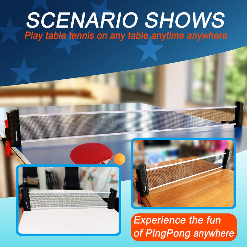 [Australia - AusPower] - Comesee Retractable Ping Pong Net for Any Table, Table Tennis Nets and Posts Equipment for Replacement 