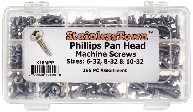 [Australia - AusPower] - Stainless Steel Phillips Pan Machine Screw Assortment Kit 