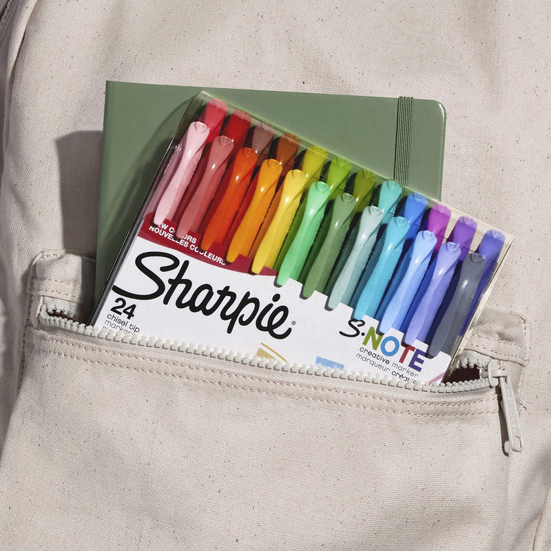 [Australia - AusPower] - Sharpie S-Note Creative Markers, Highlighters, Assorted Colors, Chisel Tip, 24 Count 