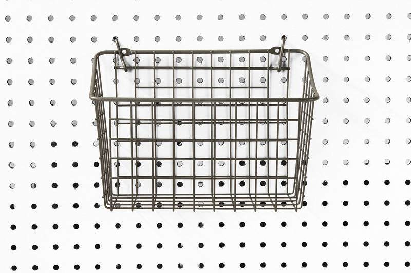 [Australia - AusPower] - Spectrum Diversified 10" x 5" x 7" Pegboard & Wall Mount Large Wire Basket for Slatwall & Pegboard, Home & Garage Storage, Versatile Wall Organizer for Tools & Craft Supplies, Industrial Gray Basket 10" 