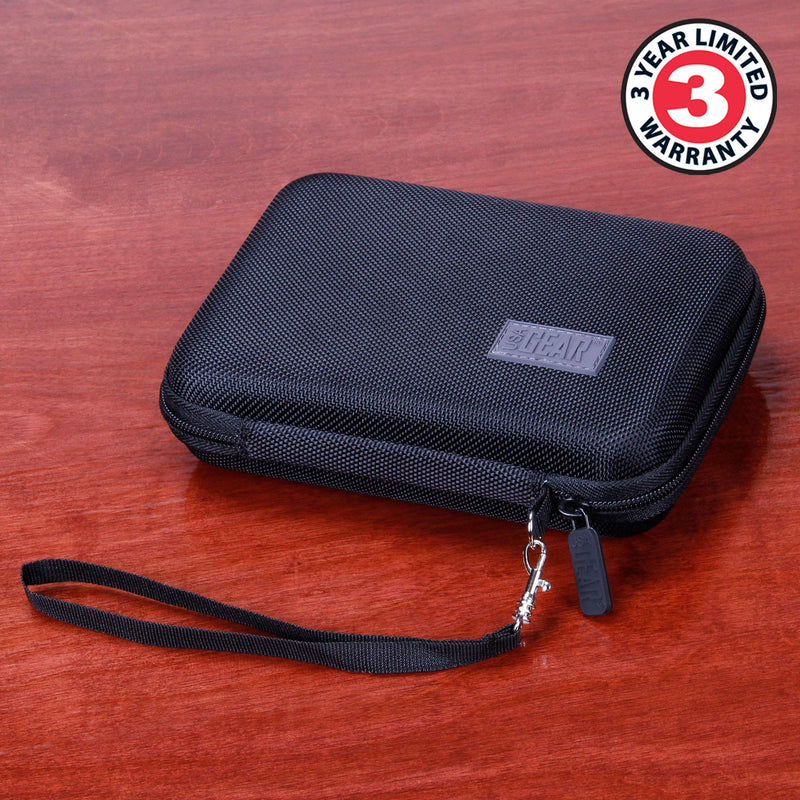 [Australia - AusPower] - USA GEAR Travel Electronics Organizer - 6.5 Inch Zipper Case with Hard Shell Case Exterior and Accessory Pocket - Charger Organizer, Accessory Organizer, Cable Travel Organizer, and More - Black 