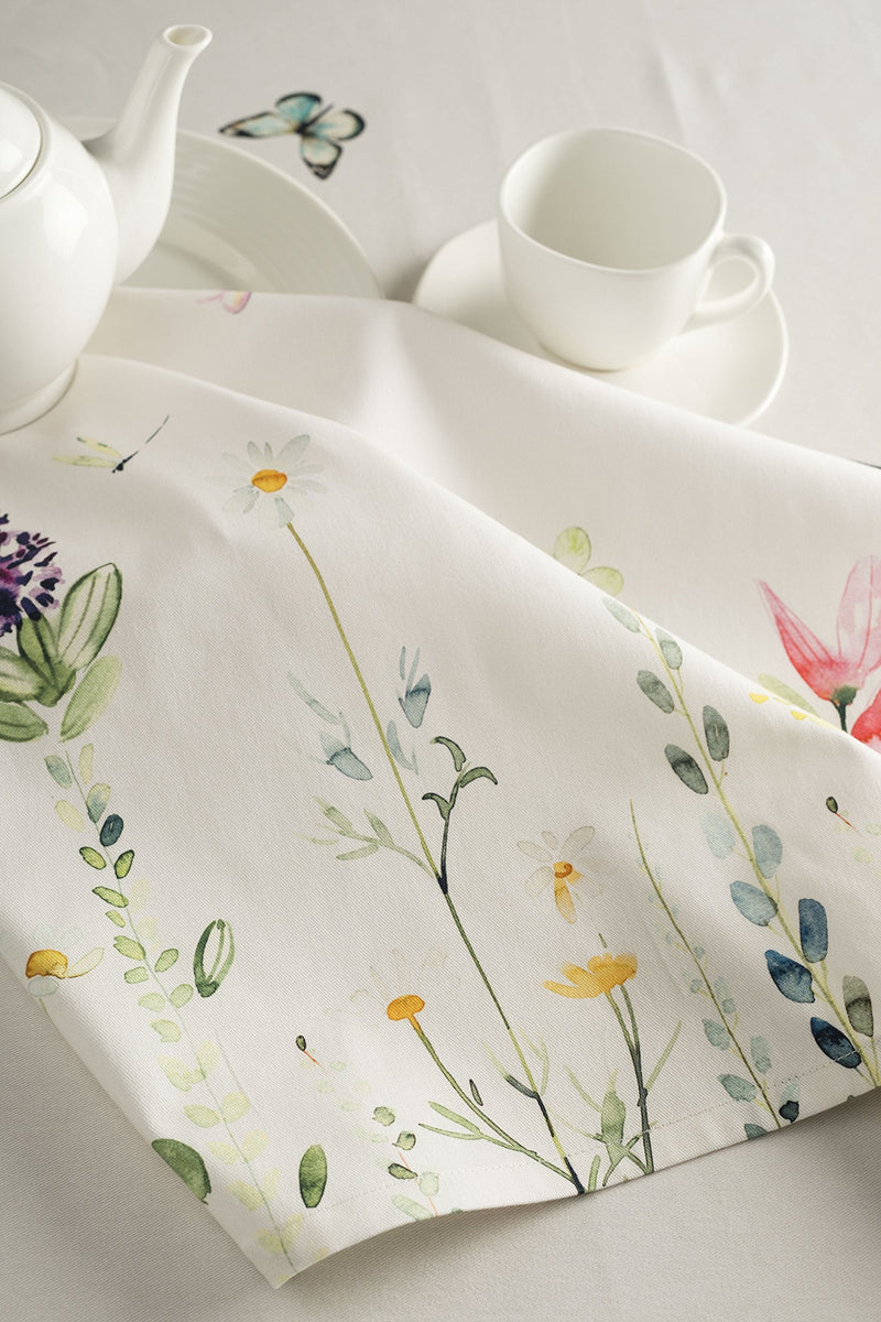 [Australia - AusPower] - Maison d' Hermine Botanical Fresh 100% Cotton Soft and Comfortable Set of 4 Napkins for Family Dinners Weddings Cocktail Kitchen Spring/Summer for Mothers Day (20 Inch by 20 Inch). 