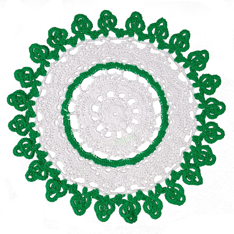 [Australia - AusPower] - Qxzvzem One Piece 12 Inch St. Patrick’s Day Irish Blessings Lucky Green Shamrock Doily Crochet for Dressers and End Tables Crafts Medium Doilies Cloth Lace Placemats Coasters Cotton Round Tablecloth 1 