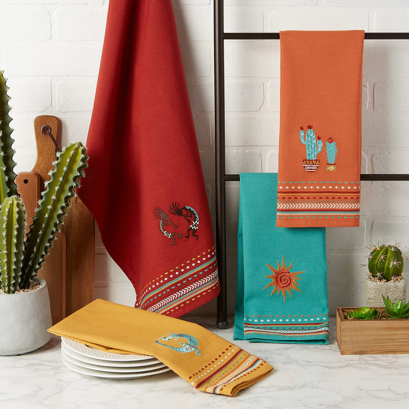 [Australia - AusPower] - DII Tabletop Collection, Southwest Hacienda Stripe, Dishtowel Set, 18x28, Assorted, 4 Piece 