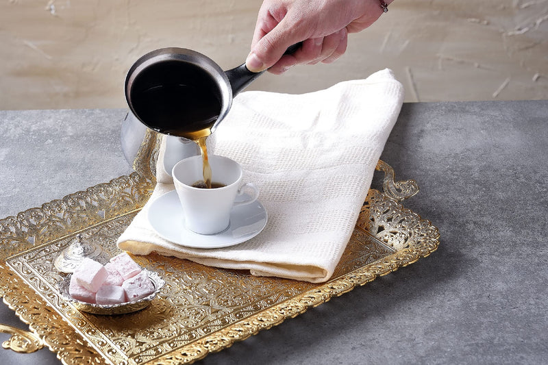 [Australia - AusPower] - DESTALYA Turkish Coffee Pot, 10.14 fl oz Stainless Steel Ibrik Cezve Briki Arabic Greek Pot, Butter Chocolate Milk Warmer, Sauce Maker, Small Hot Pot with Spout for Stove top, Cezve (Coffee Pot Black) Coffee Pot Black 