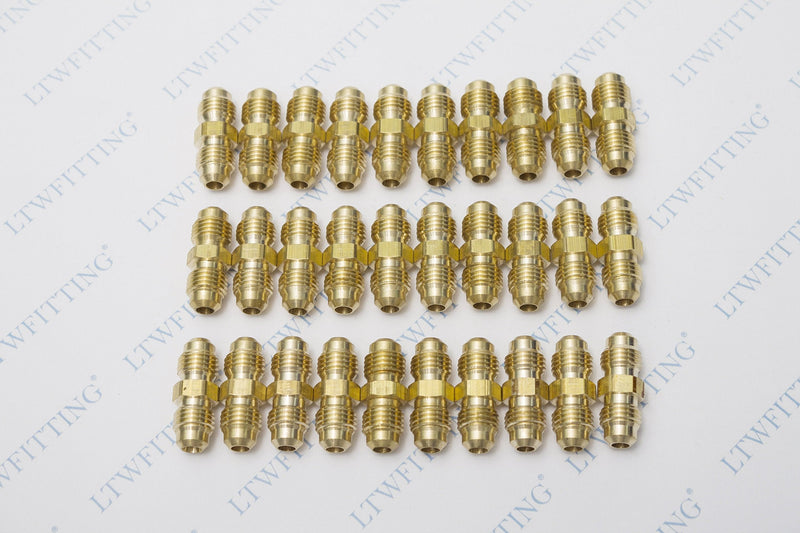 [Australia - AusPower] - LTWFITTING Brass 1/4" OD Flare Union,Brass Flare Tube Fitting(Pack of 30) 