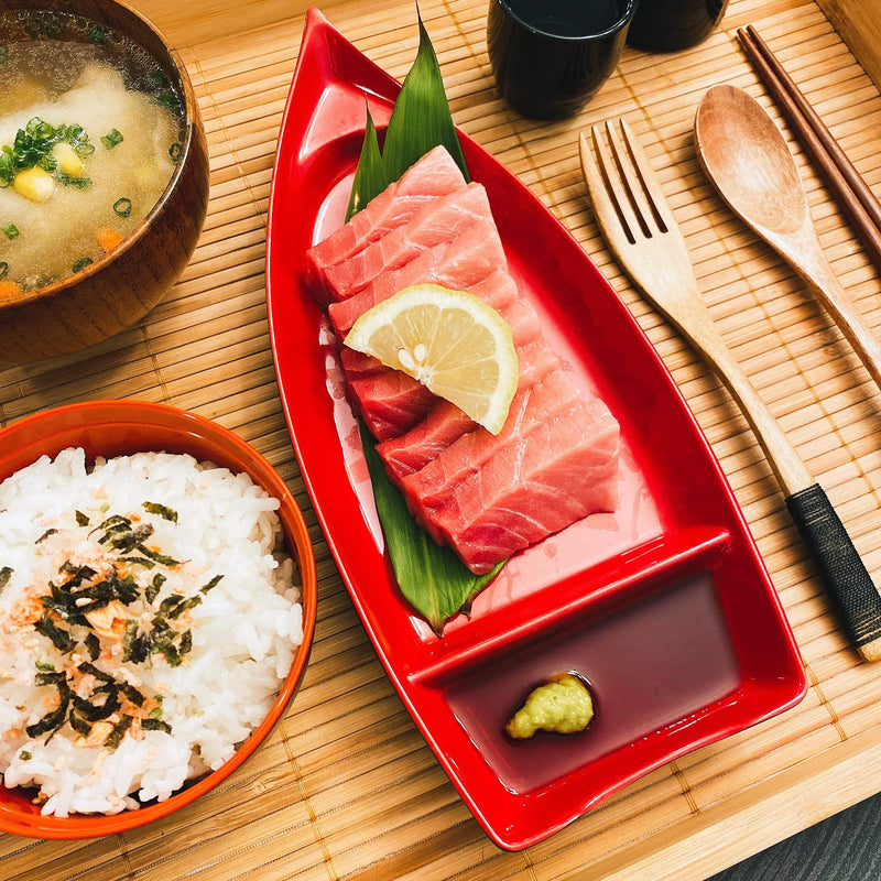[Australia - AusPower] - JapanBargain 1904x2, Set of 2 Miso Soup Bowl with Lid Japanese Rice Bowl Traditional Plastic Lacquered Black and Red Bowl Made in Japan Bowl+Lid 2Set 