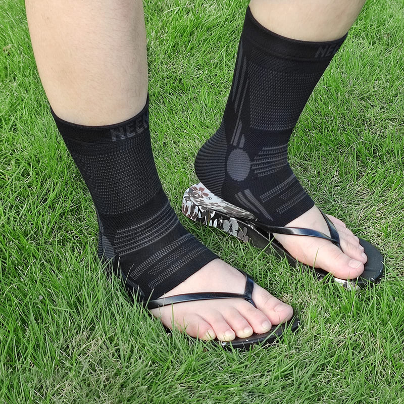 [Australia - AusPower] - NEENCA Professional Ankle Brace Compression Sleeve (Pair), Ankle Support Stabilizer Wrap. Heel Brace for Achilles Tendonitis, Plantar Fasciitis, Joint Pain,Swelling,Heel Spurs, Injury Recovery, Sports Blue Large 