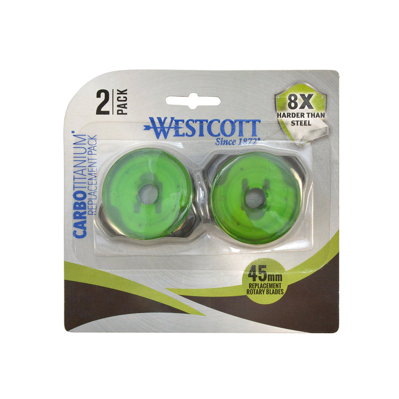 [Australia - AusPower] - Westcott CarboTitanium 45mm Rotary Replacement Blade, 2-Pack 