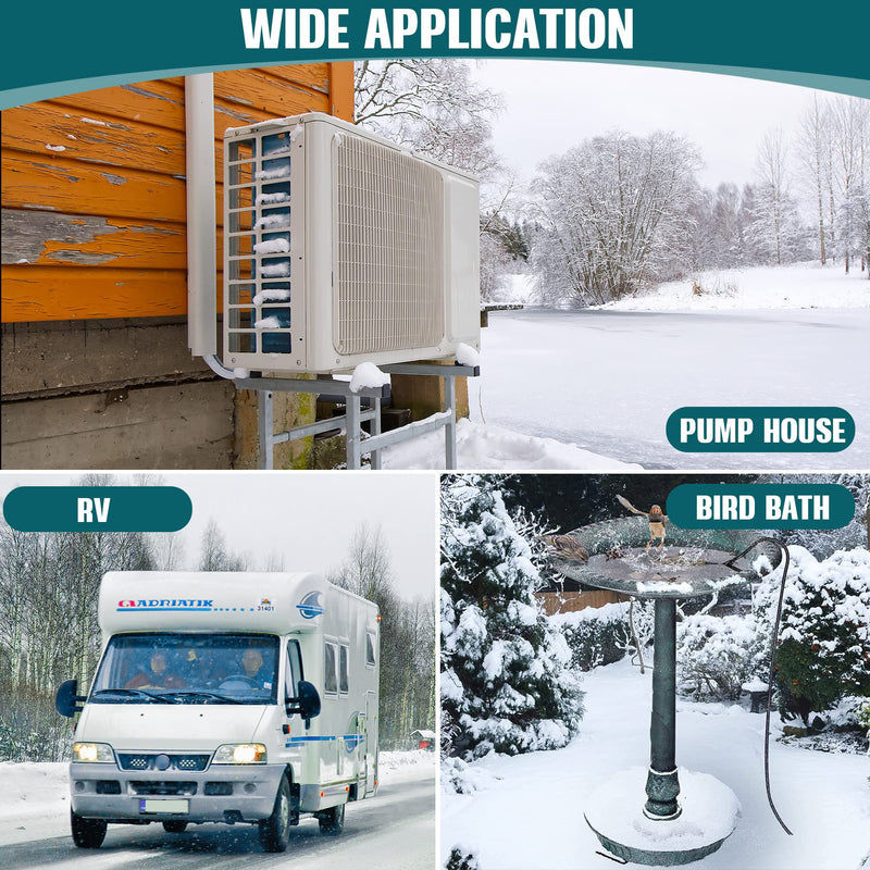 [Australia - AusPower] - Feekoon 2 Pack Thermostat Extension Cord On at 32 â„‰/ 50 â„‰, Thermostatically Controlled Self Regulating Extension Power Cable Compatible with Thermal Outlet Plug for Cold Weather Pond De icers 