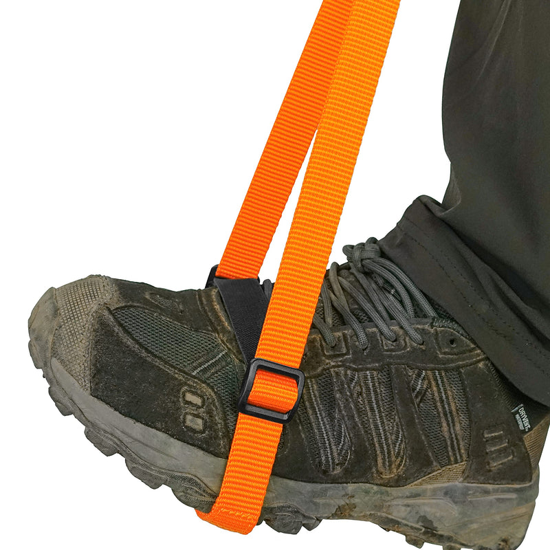 [Australia - AusPower] - GM CLIMBING Foot Loop Ascender Sling Adjustable for Rope Ascending Climbing Arborist Caving Aid Climbing Gear SRT Rope Walking Frog Ascending Foot Loop - Orange 