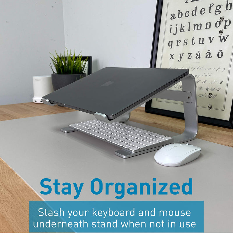 [Australia - AusPower] - Macally Slim Wired Keyboard and an Ergonomic Laptop Stand, Relieve Pressure Off Your Body 