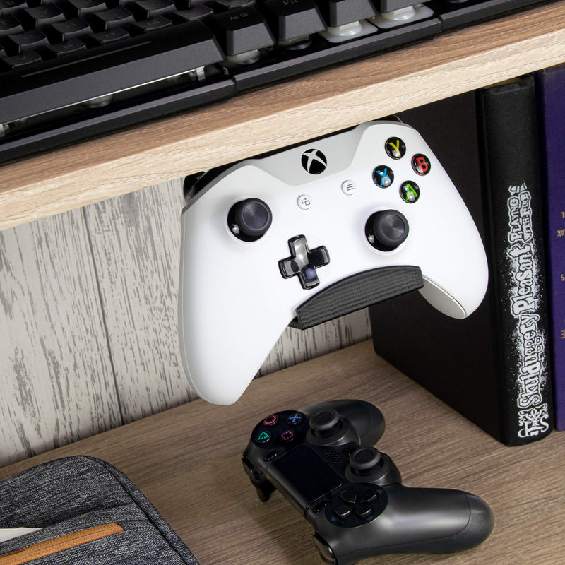 [Australia - AusPower] - Gamepad Under The Desk Mount Holder Hanger for Xbox One, Switch, PS4, PC, Steam, Steelseries & Most Game Controllers, No Screws, VHB Tape, by Brainwavz (Black, Improved Adheasion Nov2019) Black 