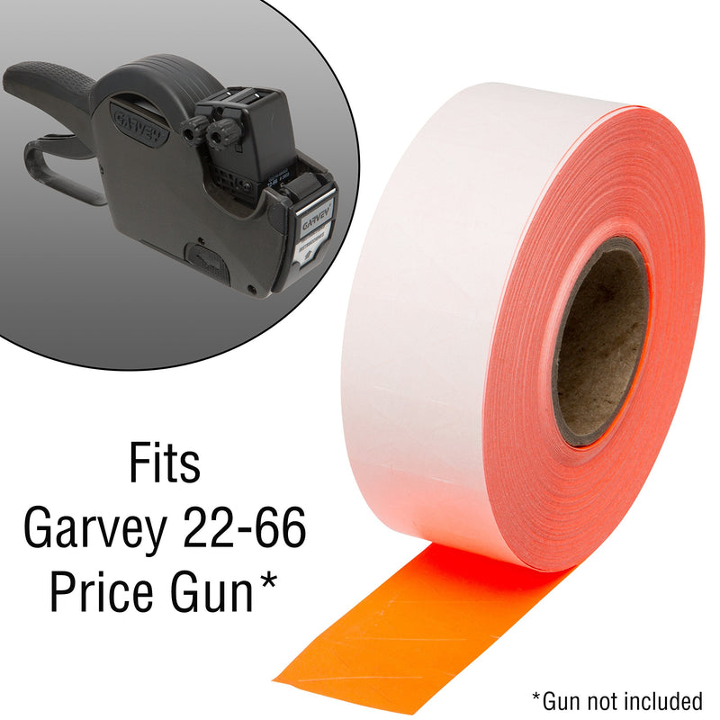 [Australia - AusPower] - 2216 Flou. Red Pricing Labels for Garvey 22-66/22-77/22-88 Two Line Pricing Gun - 9 Rolls - 9,000 Pricemarking Labels 1 Sleeve - 9 Rolls -Red. 