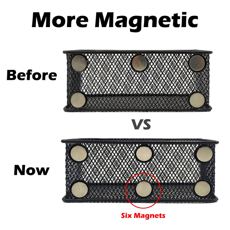 [Australia - AusPower] - EASEPRES Magnetic Pencil Holder Set of 3 - Black Wire Mesh Storage Baskets Organizer with Strong Magnets - Perfect for Whiteboard, Refrigerator and Locker Accessories 