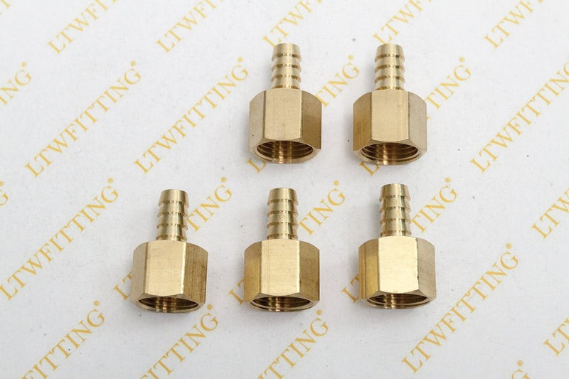 [Australia - AusPower] - LTWFITTING Brass Fitting Coupler 3/8-Inch Hose ID x 1/2-Inch Female NPT Fuel Water Gas(Pack of 5) 