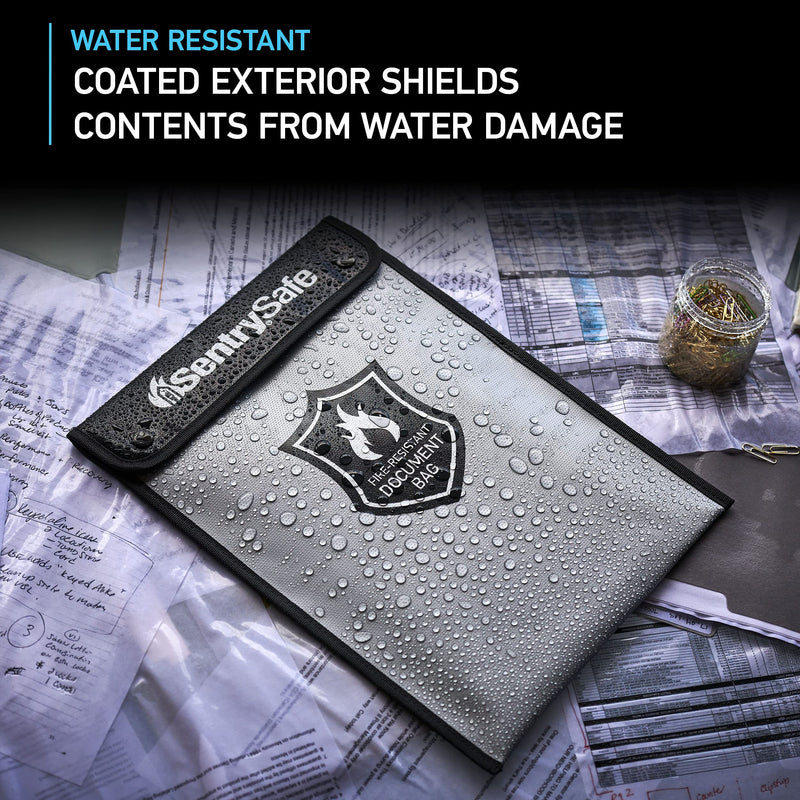[Australia - AusPower] - SentrySafe Fire and Water Resistant Bag with Zipper for Documents, 5" x 11" x 15", FBWLZ0 Fire Resistant Document Bag Box 