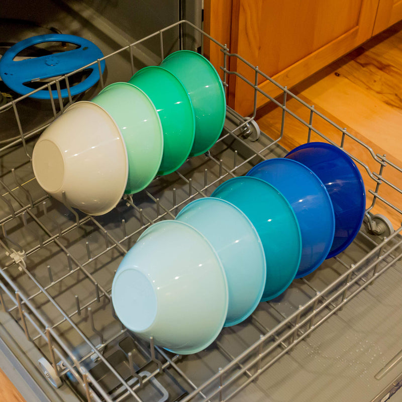 [Australia - AusPower] - Youngever 32 ounce Plastic Bowls, Large Cereal Bowls, Large Soup Bowls, Set of 9 (9 Coastal Colors) 9 Coastal Colors 