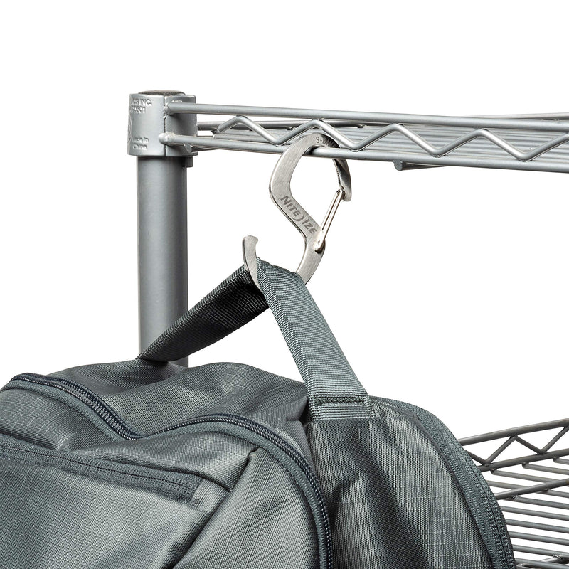 [Australia - AusPower] - Nite Ize S-Biner Hook 'N Hold S-Hook, Stainless Steel S-Hook with Clip, Holds Pans, Tools and Plants, Stainless 