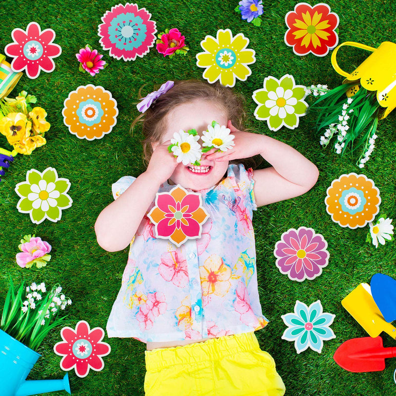 [Australia - AusPower] - 45 Pieces Spring Flower Cutouts Mini Retro Flower Cutouts Springtime Cut-Outs for Bulletin Board Classroom School Party Decoration 