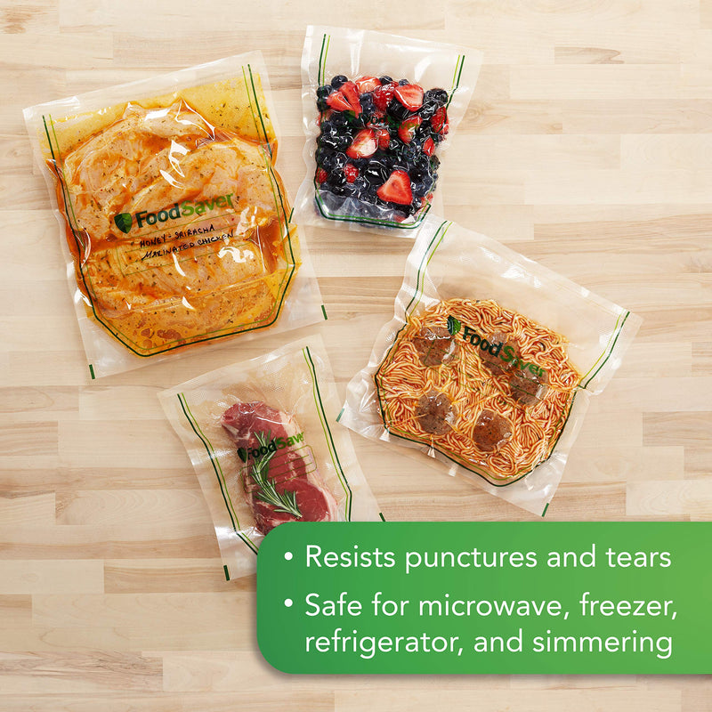 [Australia - AusPower] - FoodSaver Easy Fill 1-Gallon Vacuum Sealer Bags | Commercial Grade and Reusable | 10 Count, 1 GALLON, Clear 