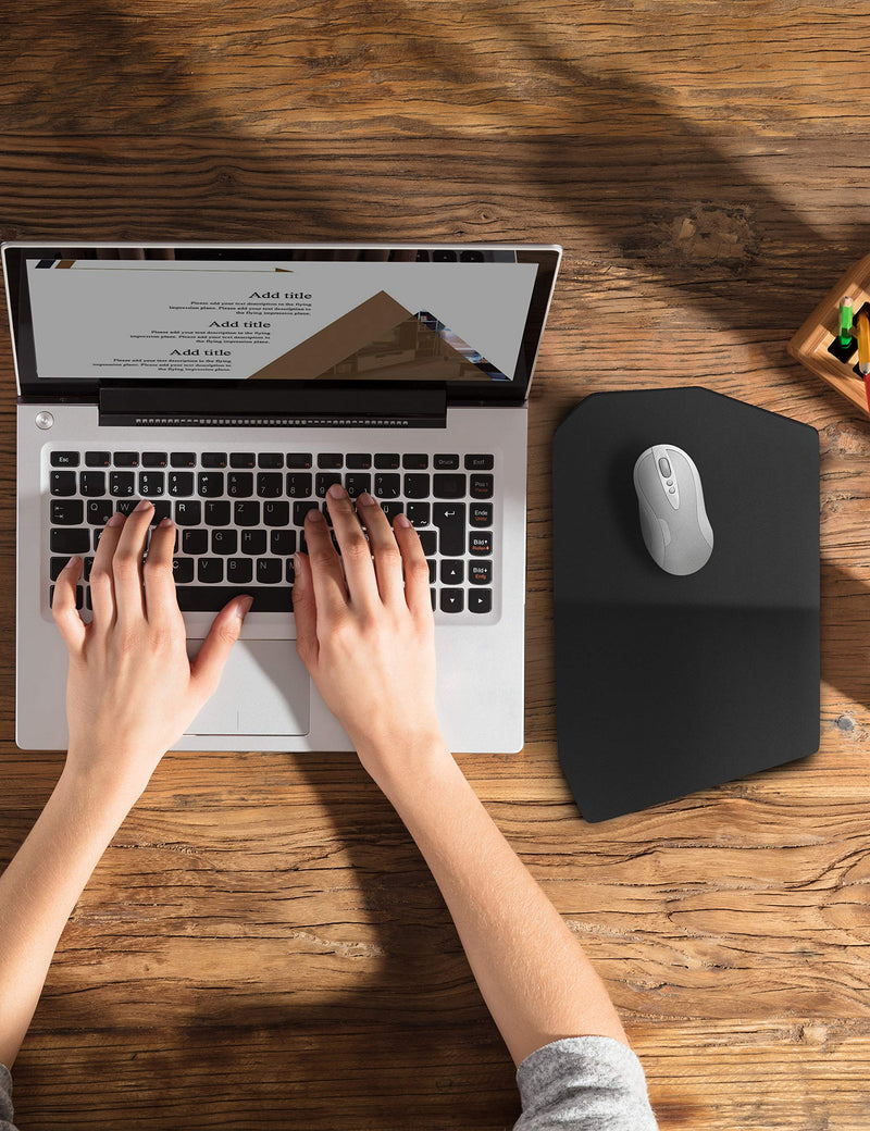 [Australia - AusPower] - SOUNDANCE Ergonomic Mouse Pad with Wrist Rest Support, Thick Mousepad Relief Carpal Tunnel Pain, Entire Memory Foam with Non-Slip PU Gel Base for Computer Laptop Desktop Home Office, 14 x 8 Inch Black A-Black 