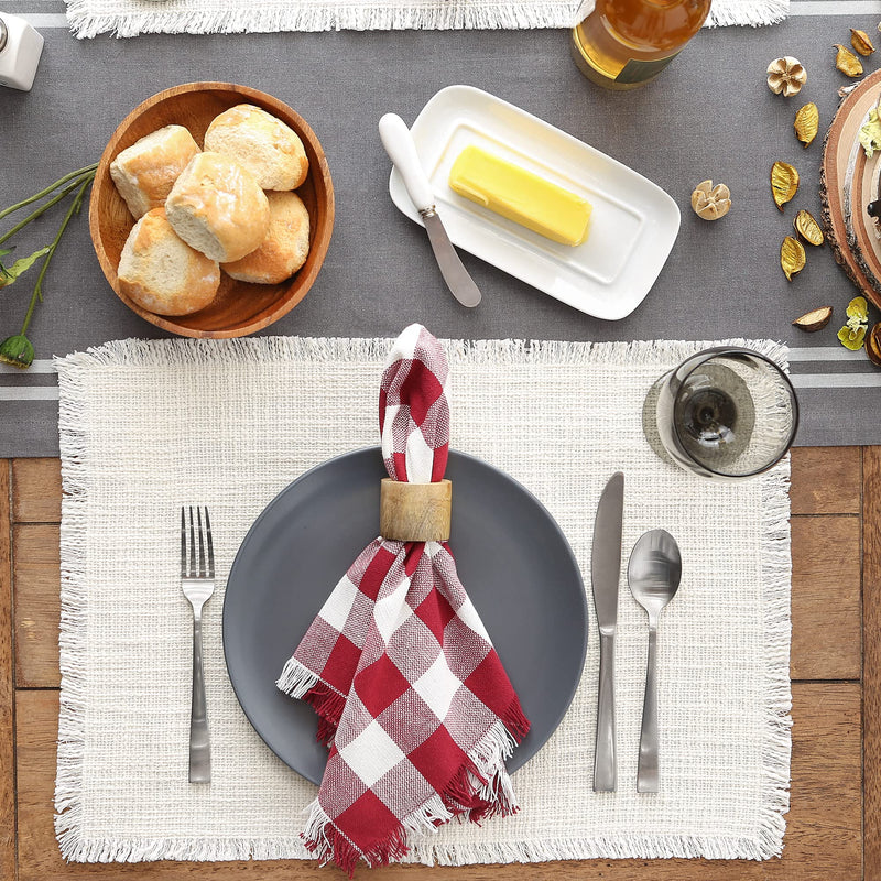 [Australia - AusPower] - DII Linen Tabletop Collection Machine Washable, Placemat Set, 14.5x20.5, Cream, 4 Piece Placemat Set, 14.5x20.5" 