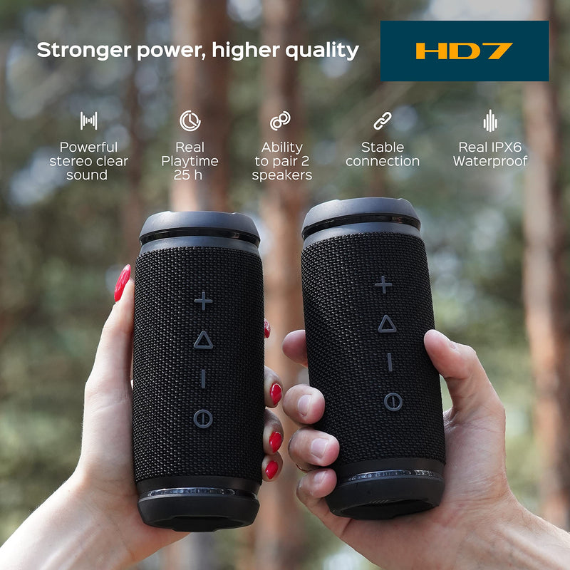[Australia - AusPower] - TREBLAB HD7 - Mini Portable Bluetooth Speaker Wireless - 12W Stereo, 360°HD Sound w/Bass, TWS Dual Pairing - Small Wireless Speaker w/Bike Mount Hole - Gifts for Men, Women, Dad, Mom 