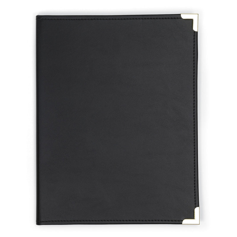 [Australia - AusPower] - Samsill Classic Collection Business Padfolio/Executive Portfolio, Faux Leather & Brass Corners, Resume Document Organizer, 8.5 x 11 Writing Pad, Black 