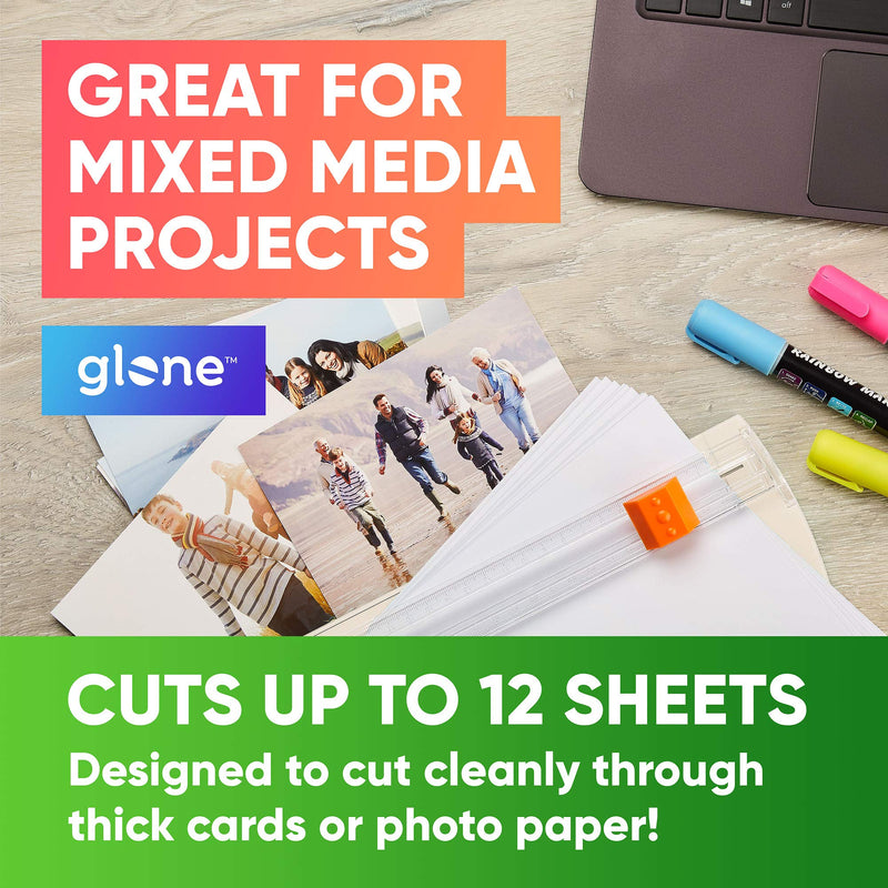 [Australia - AusPower] - Glone 12 inch Paper Trimmer, A4 Size Paper Cutter with Automatic Security Safeguard for Coupon, Craft Paper and Photos (Off White) 
