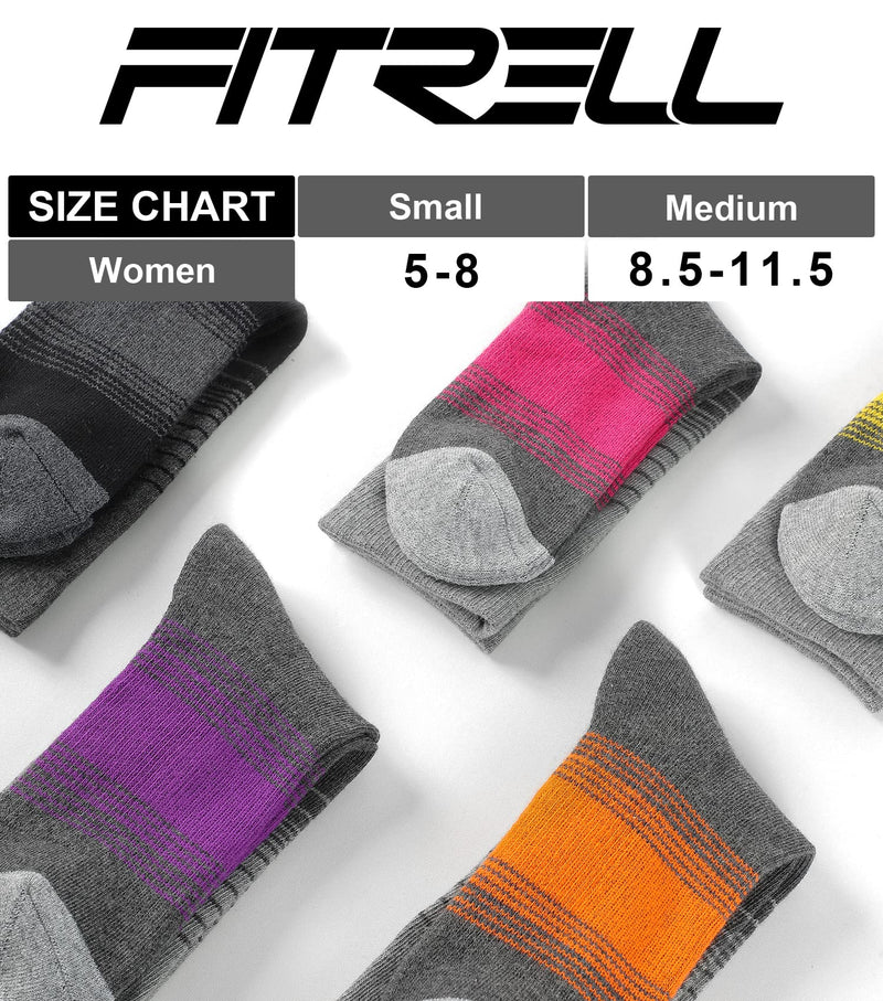 [Australia - AusPower] - Fitrell 4 Pack Women's Merino Wool Hiking Socks Cushioned Warm Winter Thermal Walking Crew Boot Socks Black*2 + Rose Red*2 Small 