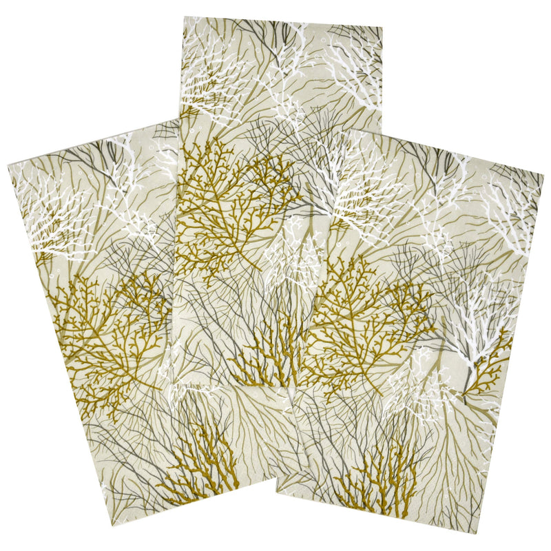 [Australia - AusPower] - 100 Sea Fans Guest Napkins 3 Ply Disposable Paper Pack Sea Fan Dinner Hand Napkin for Summer Bathroom Powder Room Wedding Anniversary Holiday Birthday Party Bridal & Baby Shower Decorative Towels 
