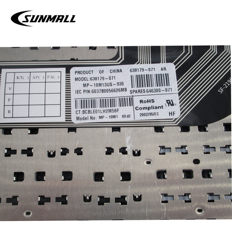 [Australia - AusPower] - SUNMALL Keyboard Replacement Without Frame Compatible with HP ProBook 4530S 4535S 4730S 4735S Series Black US Layout 