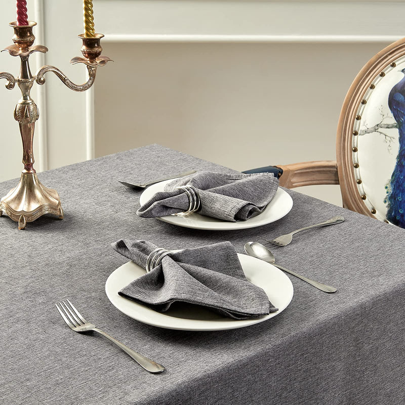 [Australia - AusPower] - Mebakuk Cloth Napkins Set of 12, Premium 17 x 17 Inch Solid Washable Linen Style Napkins, Soft Table Napkin for Wedding Party Restaurant Dinner Parties (Dark Grey, Set of 12) Dark Grey 